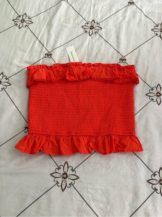 Francesca's Collections Tops - Orange Francesca's Smocked Strapless Tube Top